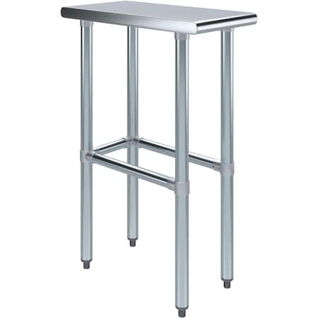 Amgood 24 in. x 12 in. Open Base Stainless Steel Metal Table WT-2412-RCB-Z